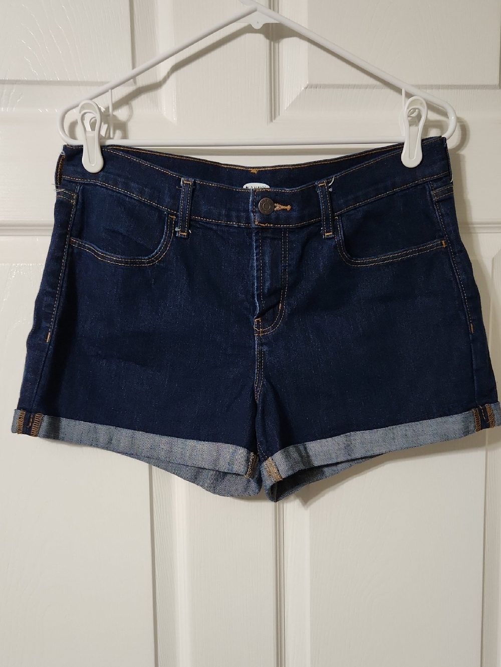 Old Navy Blue Jean Shorts with Classic Folded Cuff, Size 10
